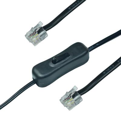 China Telephone cable RJ11 with built-in switch NO for sale