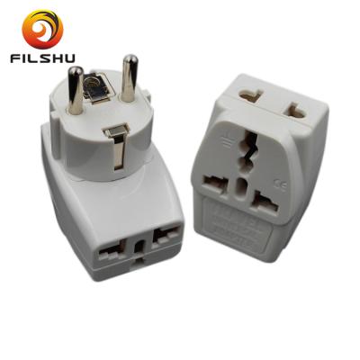 China Residential/Multi-Purpose 3 in 1 Travel Plug Adapter Standard Converter Plug from Germany, France, Poland, South Korea, Holland, Europe for sale