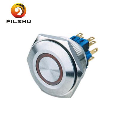 China 30mm Metal Push Button Switch LED Latching Stainless Steel PBS30-A1 for sale