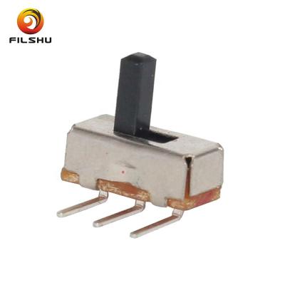 China Can be metal or plastic 3pins 1P2T 8.6mm micro right angle terminals miniature slide contact SS-12D03 for sale