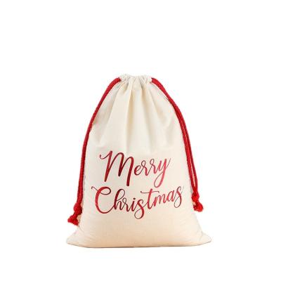 China Custom Wholesale Custom Cotton Canvas Drawstring Pouch Eco Friendly Reusable White Bag Small for sale