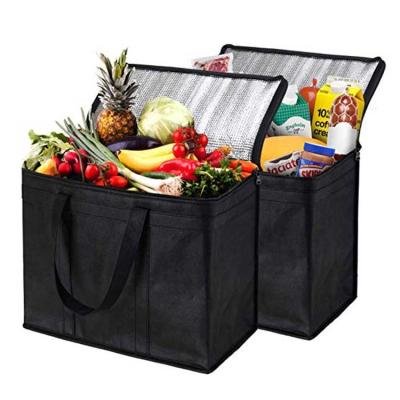 China Custom Extra Large Logo Heavy Duty Waterproof Insulated Reusable Thermal Tote Grocery Shopping Cooler Bag for sale