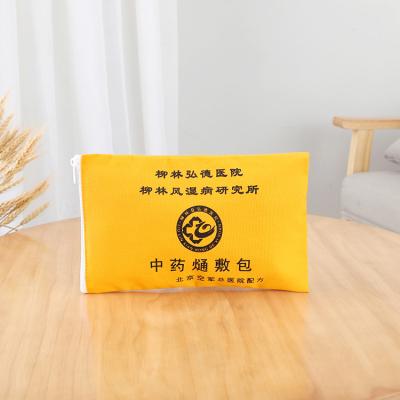 China Lady Eco Friendly Custom Cotton Blank Zipper Pouch Make Up Bags Simple Canvas Makeup Cotton Cosmetic Bag With Logo for sale