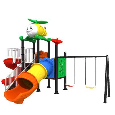 China PE 3-14 years old durable plastic combined slide anti-static and swing of children outdoor playground for sale