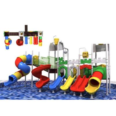 China Hot Selling PE Custom Playground Ladder Kids Kindergarten Kids Water Slide Rotary Pool Slides for sale