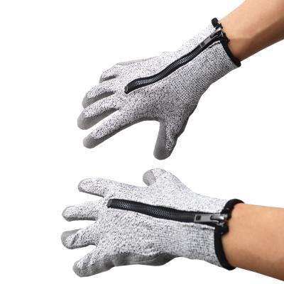 China Hand Work Safety Cut Gloves 2021 New Anti Protective Glove Design For Kitchen HPPE Cut Resistant Household Kitchen Gloves With Zipper for sale