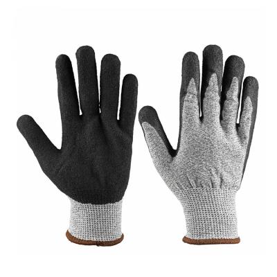 China Anti-Cut HPPE Cut Resistant Gloves Work Black Nitrile Coated Spandex Gloves Anti Cut Black Cutting Gloves for sale