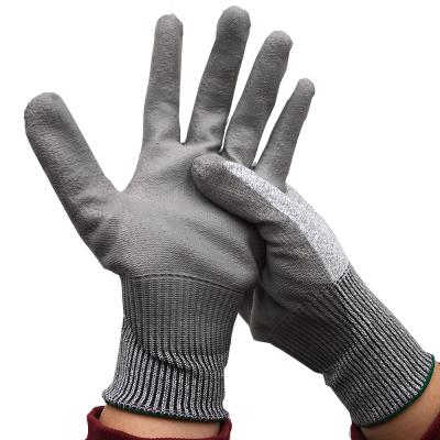 China Anti-cut Super Strong Liner Coated PU Hand Protection Cut Resistant Glass Industry Glove for sale