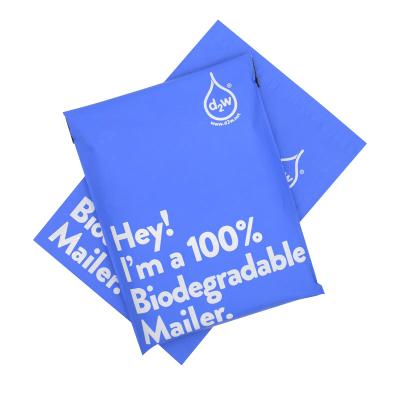 China Moisture Proof Blue Biodegradable Poly Ads 10*13in 2.5mil 25*33cm Thank You Biodegradable Clothing Mailing Bags for sale