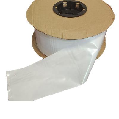 China Moisture Proof Clear Plastic Pre Opened Poly Bag Roll Bag Transparent White Clear Bags On Roll For Automatic Packing Machine for sale