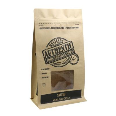 China Recyclable Custom Stand Up Small Paper Brown Dry Paper Food Packaging Bags Flat Bottom Pouch Kraft Paper Minimum Stand Up Packaging Bags for sale