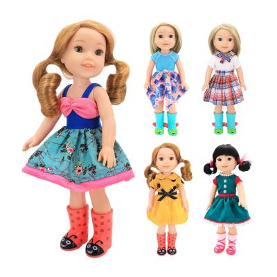 China 14 Inch Color Printing Drop-Shoulder Square Skirt Girl Dress Skirt DIY Doll Clothes Mini Toy for sale