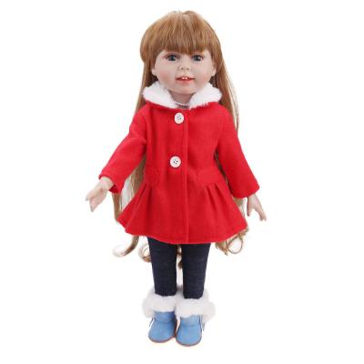 China 18 inch doll clothes cartoon toy set 2 pieces coat fur collar and panties for 18