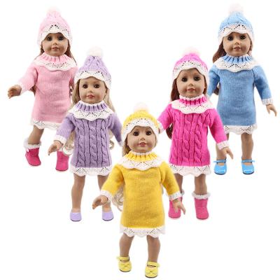 China 2022 newcomer handmade knitted outfits doll clothes for 18 inch American girl for sale