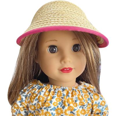 China New Cartoon Toy Wholesale Design 18 Girl Doll Clothes Accessories American Straw Hat for sale