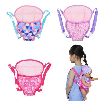 China Toy High Quality Soft Baby Doll Carrier Backpack Front/Back Carrier With Straps Fits 15 Inch To 18 Inch Dolls for sale