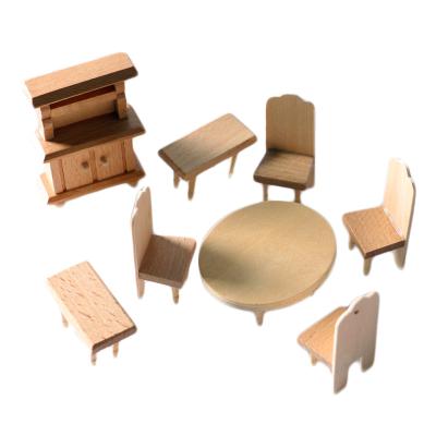 China Cartoon Toy Miniature Dollhouse Wooden Furniture Set For 1/12 Scale Dollhouse for sale