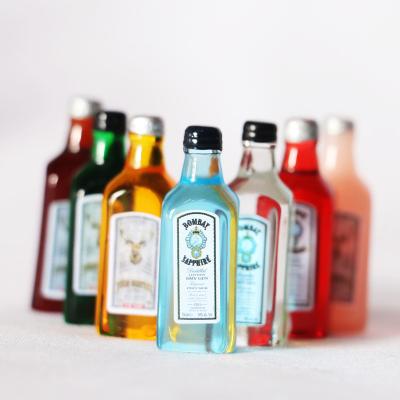 China Sapphire Liqueur Mini Soft Drinks Dollhouse Miniature Toy Wholesale Wine Bottles Bar Beverage Accessory for sale