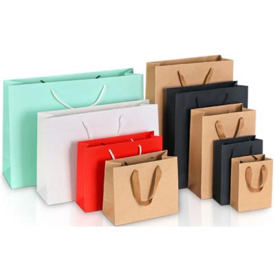 China Factory Wholesale Recyclable Custom Color Handle Paper Bag Logo Fashion Retail Gift Shopping Bag for sale