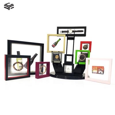 China ChuangFu Eco-friendly Floating Jewelery Gift Display Frame Membrane Hanging Gem Box With Case for sale