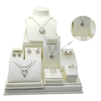 China Eco - Friendly Custom Your Own Luxury Leather PU Jewelry Tower Display Stand Holder for sale