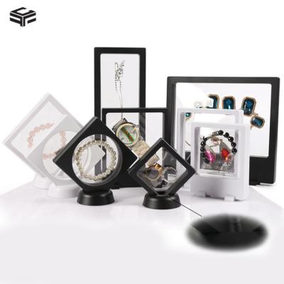 China Recyclable 3D Display Box Floating Coins Display Stand Holder Hanging Frame for sale