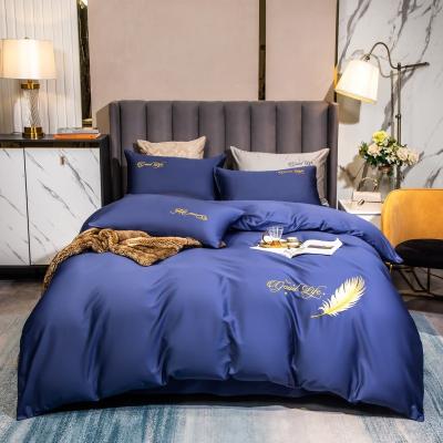 China i@home Solid Color Disposable Plain Dyed Duvet Sets 100% Cotton Luxury Bedding Set for sale