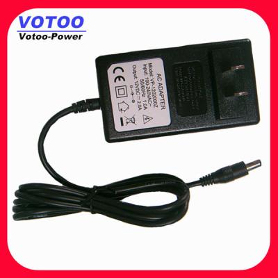 China Euro Plug 24W Wall Mount Power Adapter 12V 2A , CCTV Camera Power Supply for sale