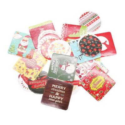 China Merry Christmas Waterproof Custom Decorative Vinyl Die Cut Waterproof DIY Holiday Label Stickers for sale