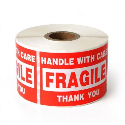 Cina Private Colored Scratch Sticker Label Custom Printing Self Adhesive Warning Fragile Label in vendita