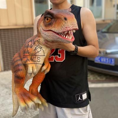 China Silicone Baby Dinosaur T-rex Realistic MCS Hand Puppet for Kids for sale