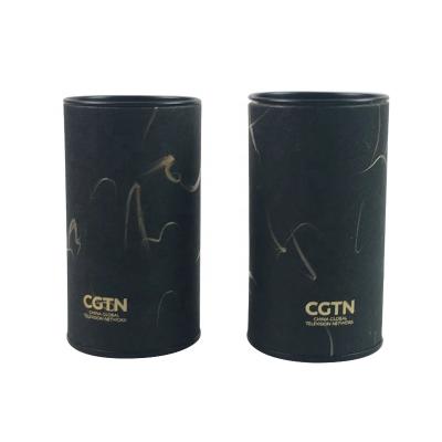 China Custom Recycled Materials Metal Lid Cardboard Canister Canister Biodegradable Cylinder Gift Paper Tube For Tea Coffee Packaging for sale