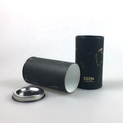 China Recyclable Tinplate Cover For Container Craft Paper Tube Packaging With Plug Lid for sale