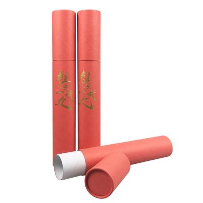 China Recycled Materials Manufacturer's Direct Selling Custom Poster Red Extended Paper Tube for sale