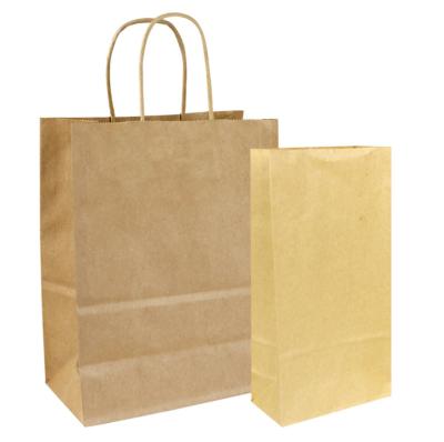 China Recyclable Brown Kraft Paper Take Away Food Bag Custom Paper Bags Packaging Bags for sale