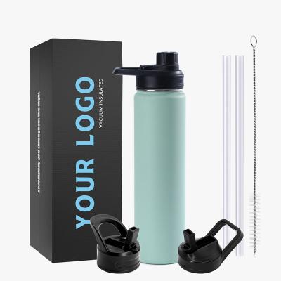 China 18/8 Bpa Free 750ml PORTABLE Hot And Cold Custom Thermal Double Walls Insulated Vacuum 304 Stainless Steel Water Bottle for sale