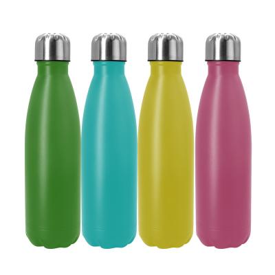 China Sustainable Exterior Double Wall Thermal Vacuum Insulated Sports Cola Shaped Stainless Steel Water Bottle for sale