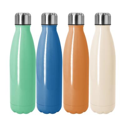 China Sustainable Wholesale Custom 500ml 750ml Vacuum Thermal Insulated Cola Shaped Stainless Steel Water Bottle With Lid for sale