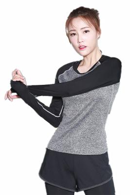 China CPG Global Women Breathable Polyester Spring  Long Sleeves Gym Running Sports T-Shirts Outdoor Apparel S-L S52 for sale