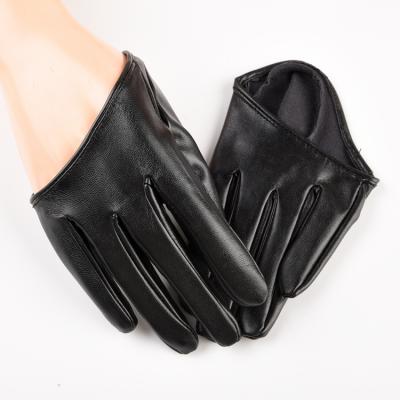 China Decorate Multicolor Full Palm Half Finger PU Leather Ladies Performance And Party Gloves for sale