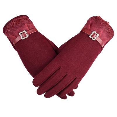 China Comfortable Cotton Plus Cashmere Keep Warm Loop Women's Gloves for sale