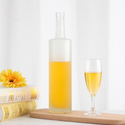 China 375ml 450ml 500ml beverage frosted ice wine glass wine bottle with cork stopper, customizable for sale