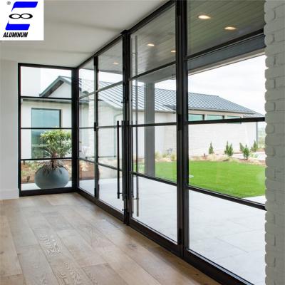 China European Standard Aluminum Alloy Aluminum Doors With Grille Pictures Design for sale