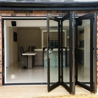 China Front Folding Entry Designs Exterior Aluminum Glass Folding Doors Prices for sale