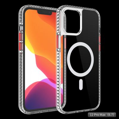 China 2020 Newest Scratch Resistant Magnetic Radio Charging Hot Selling Hybrid Clear Shockproof Mobile Phone Case For iPhone 12 Pro Max for sale