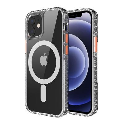 China 2020 Newest Scratch Resistant Magnetic Radio Charging Hot Selling Hybrid Clear Shockproof Mobile Phone Case For iPhone 12/12 Pro for sale