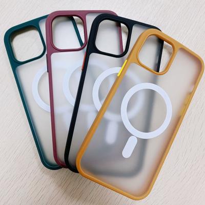 China 2020 Separate Scratch Resistant PC Silicone Scratch Buttons Shockproof Magnetic Wireless Charging Mobile Phone Case For iPhone 12/12 pro for sale