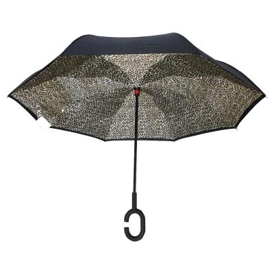 China Scandinavian 23inch*8k 190T Pongee Cloth With Handle Rubber Coated C-shaped Reverse Umbrella Manual Open Inverted Umbrella For Car for sale