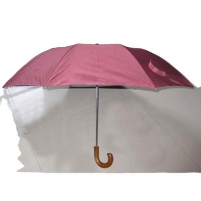 China Promotional Branded Double Layer Outdoor Custom Furniture Straight Umbrella Wooden Handle With Logo Prints for sale