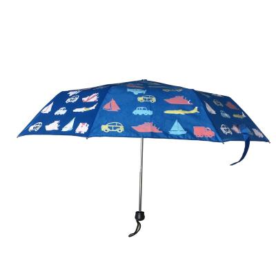 China 21 Inch 3 Fold Coastal Umbrella With Color Change Printing for sale